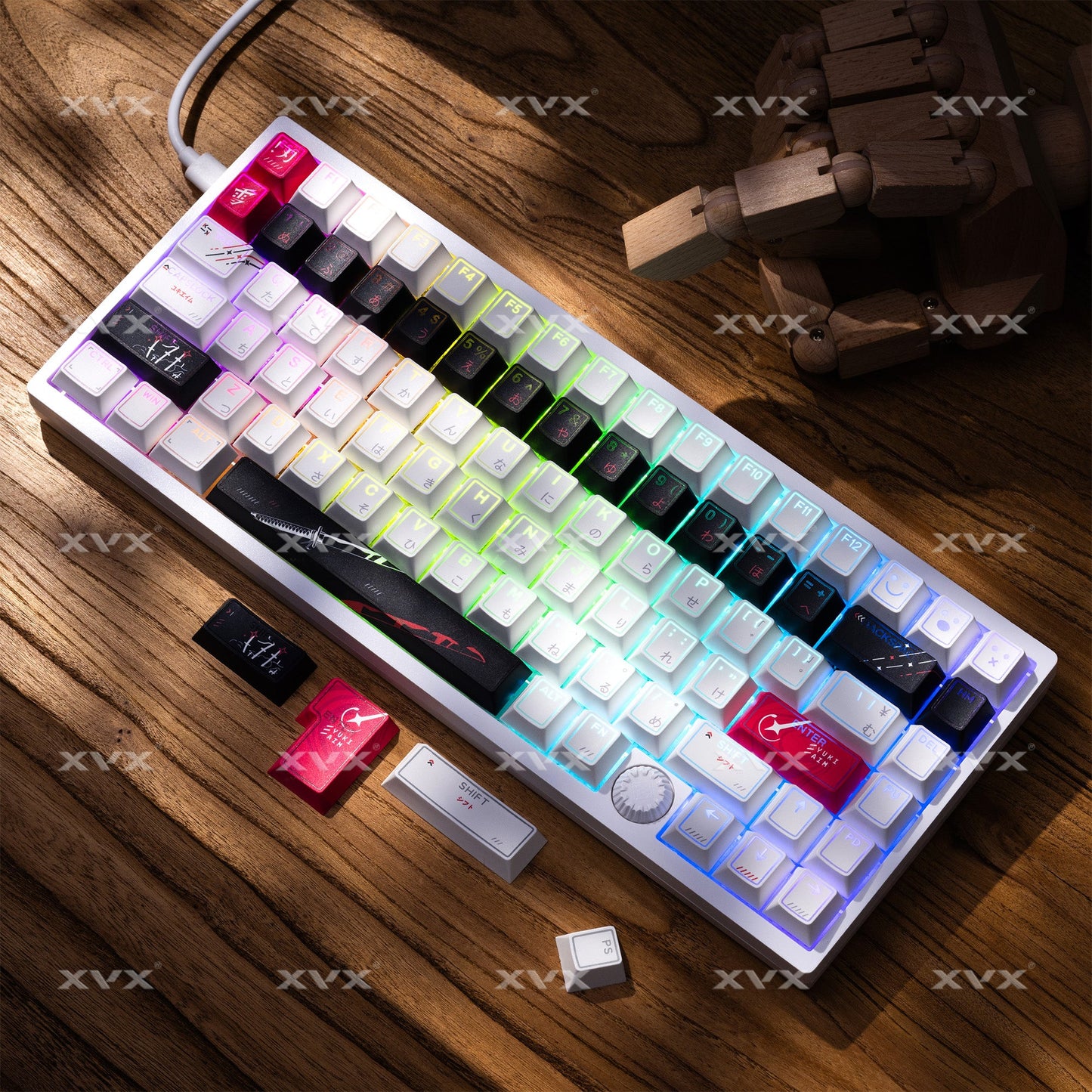 XVX PRISM Shine-Through Double shot Cherry Profile PBT Keycap Set 142-key