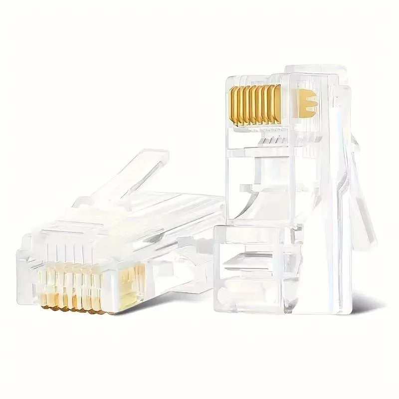 50 PCs RJ45 Connector Connector Network Unshielded RJ45 Perforated Crystal Head Network Cable