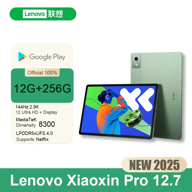 Lenovo Original Xiaoxin Pad Pro 12.7 2025 Entertainment Office Learning Game Tablet Interconnection Tianji 8300 2.9k 144Hz Gray