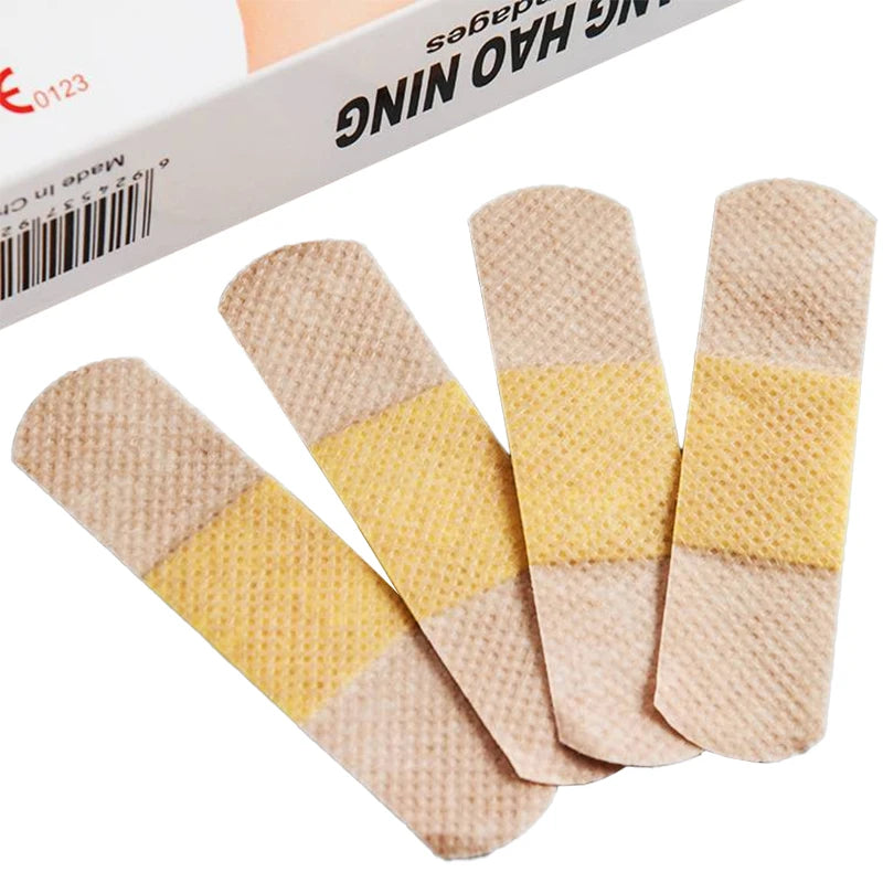 100Pcs Waterproof Breathable Cushion Adhesive Plaster Wound Hemostasis Sticker Band First Aid Medical Gauze