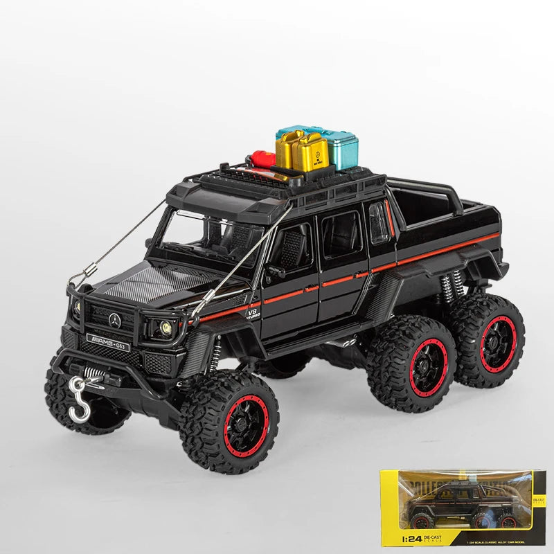 1:24 Benz G63 6*6 Adventure Edition Off Road SUV Alloy Metal Diecast Model Car Indoor Simulation Ornaments Birthday Gifts Friend