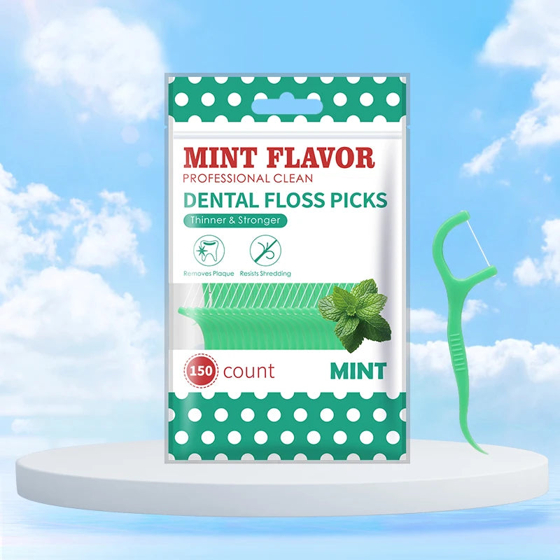 Mint dental floss stick - home portable disposable care dental floss stick - oral care - deep cleaning - interdental cleaning