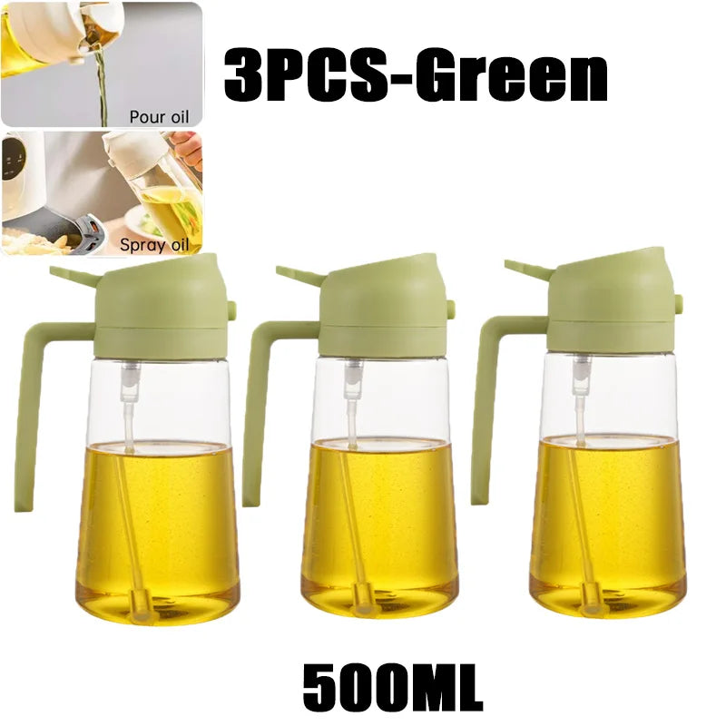 200/300/500ml Oil Spray Bottle BBQ Cooking Olive Oil Sprayer Plastic Baking Oil Spray Empty Bottle Vinegar Bottle Or Oil brush