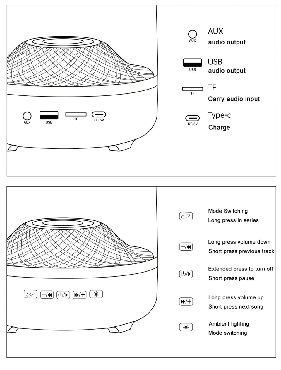 5th Glass Bluetooth Speaker Subwoofer Colorful Home High Volume Wireless Smart Computer Speaker Electronics Desk Accessories