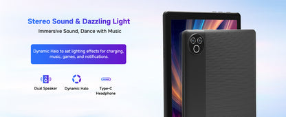 Android 15 Tablet 10 Inch OS GMS Certified Tablets 1.8 GHz 5-Core 20GB RAM 64 GB ROM 1TB Expand WiFi 6 Bluetooth 5.4 Dual Camera