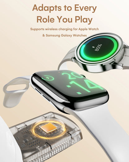 LuminoCore 4-in-1 Wireless Charging Station--White-US Plug