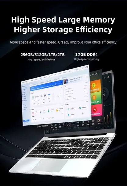 14.1 Inch Intel Core I7 7500U 1080P Windows 11 Laptop Computer PC 12GB DDR4 512GB 1TB SSD Office Notebook Gaming laptops