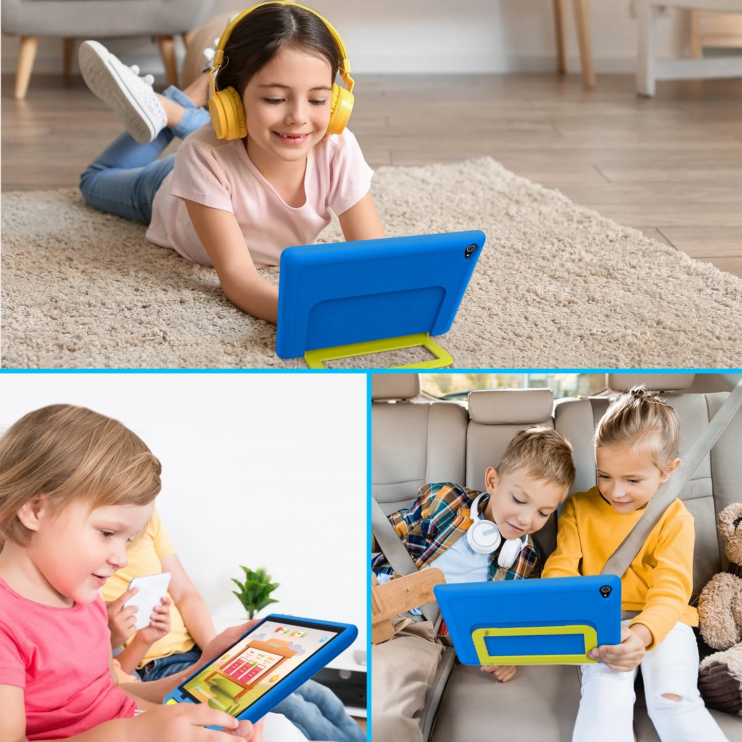 KT1016 Kid Tablet 10.1 inch Android 14 Quad Core 8GB RAM 64GB ROM 1TB Expand WiFi Bluetooth Children's Gift Kids Software PC Pad