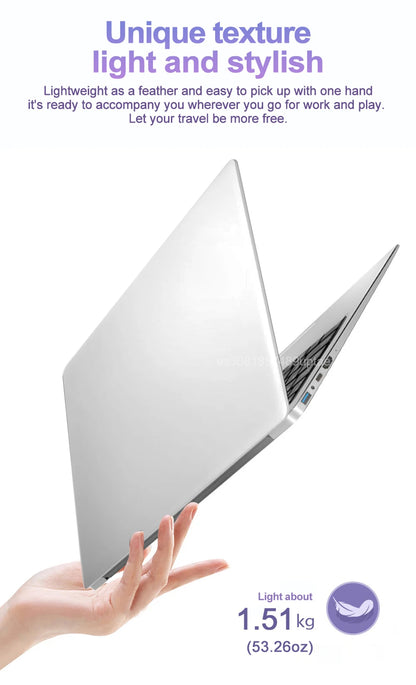 NEW 15.6" Ultra Slim Laptop 16GB RAM 2TB SSD Intel N3700 Notebook Gamer 1920*1080 Display Office Study Computer PC Windows11 Pro