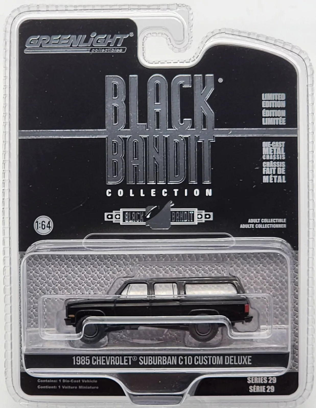 GREENLIGHT BLACK BANDIT S29 1985 CHEVY SUBURBAN C-10 CUSTOM DELUXE