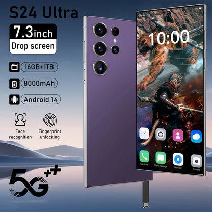 New Release S24 5G Smartphone 3x Optical Zoom 30x Digital Zoom AI Editing for Distant Shots