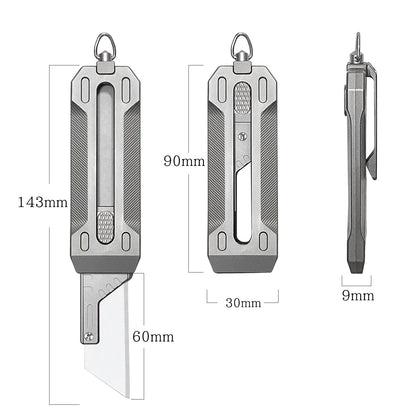Portable Outdoor Titanium Telescopic Knife  Utility Push-Pull Pocket Knife Durable EDC Tactical Knife