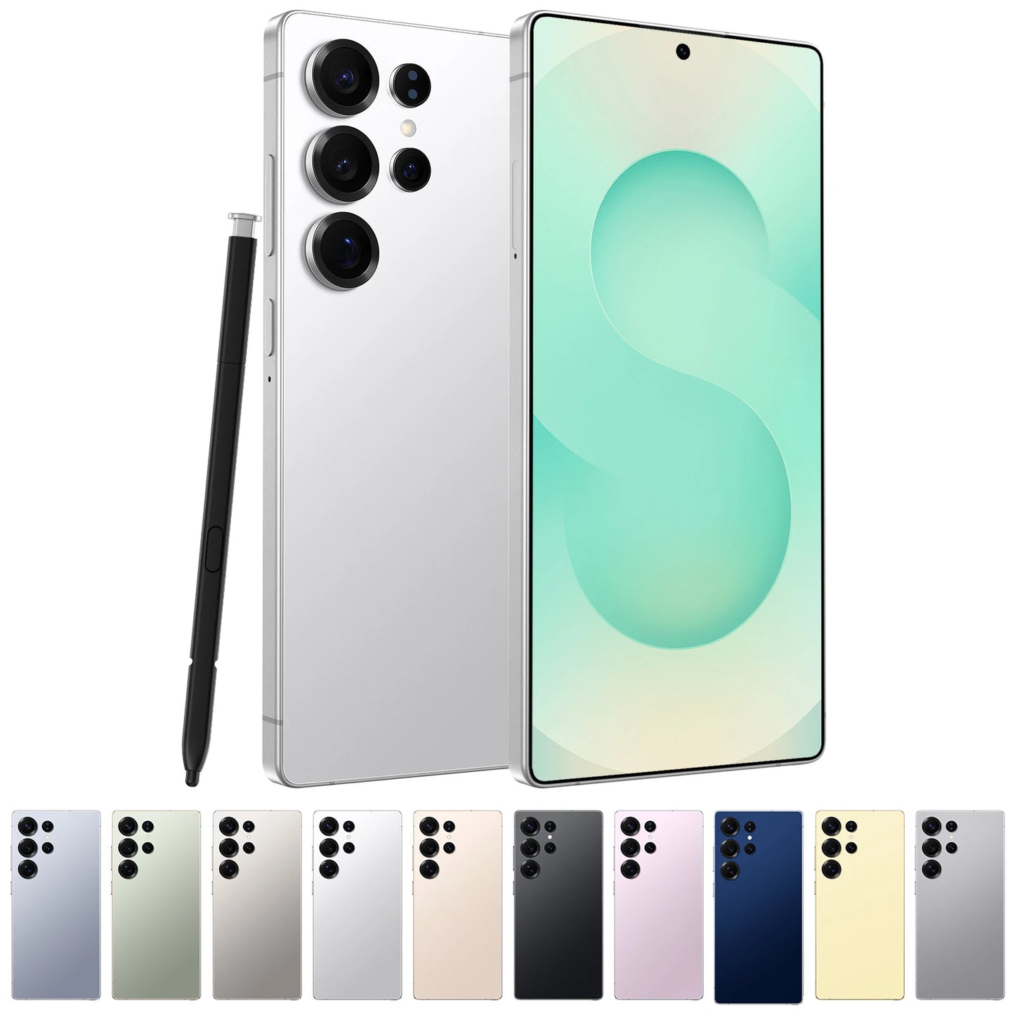 S25Ultra Mobile 100x Digital Zoom 108MP Rear Camera 4K Screen Octa Core 65W for Distant Shooting French Spanish English