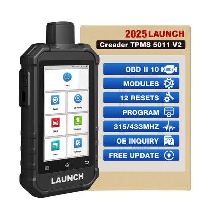 USA EU Warehouse LAUNCH  Newest TPMS CRT5011 V2 Tire Pressure Programming Sensor Scanner Tool With 12 Service Functions