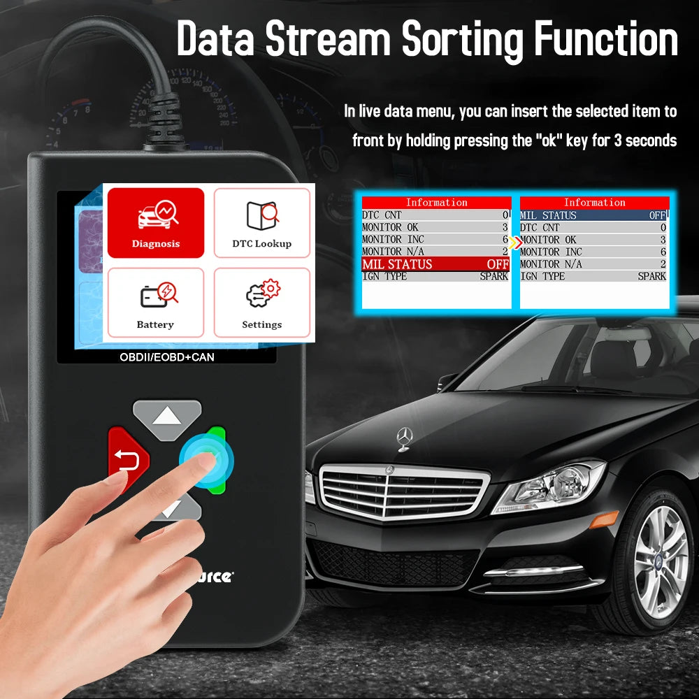 USA Warehouse YA206 OBD OBD2 Scanner Car Code Reader Engine Analyzer Tool OBDII Automotive Scanner Car Diagnostic Tool