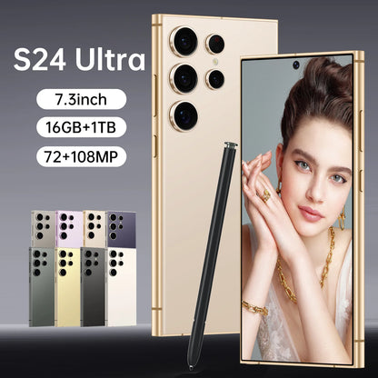 S24 Ultra 7.3 5G French/Spanish/English Smartphone 108MP Rear Camera 12GB+256GB Business Travel 65W Quick Charge CDMA