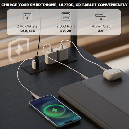 DB Hot Sale 61.6" L-Shaped Gaming Desk LED Lights Power Outlets Stainless Steel Computer Desk Monitor Stand CPU Shelf Bedroom