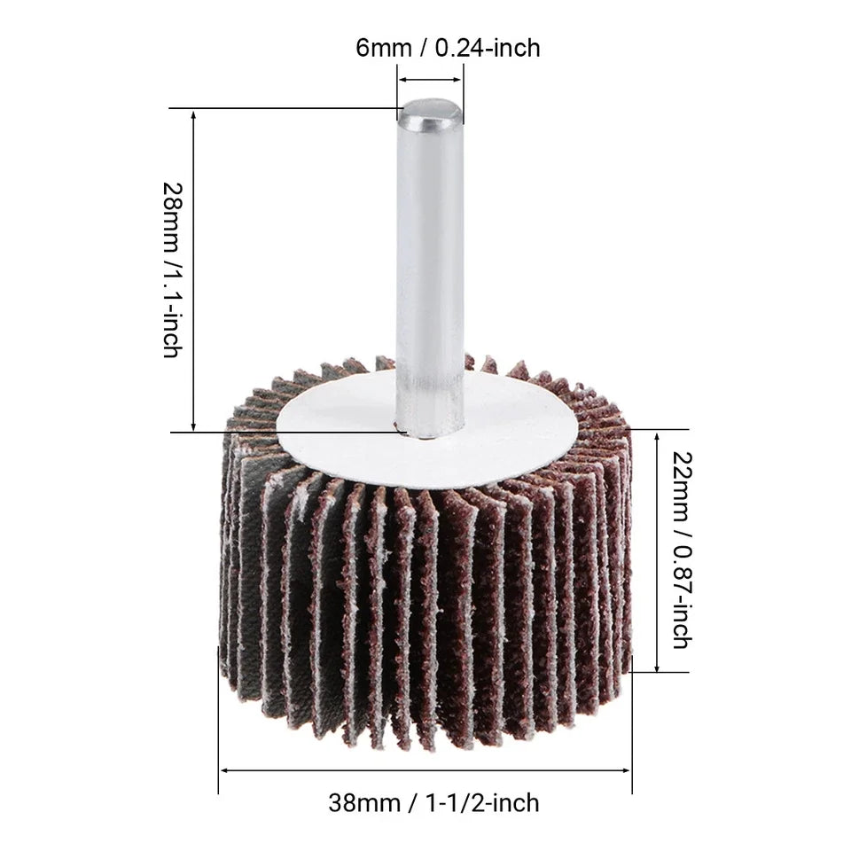USA Local Stock 5PCS Drill Flap Wheel Sander 1-1/2''x1''x1/4'' Flapper Sanding Grinding Abrasive Tools 40 80 120 Grit