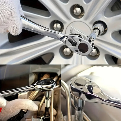 Portable 61pcs Multi-purpose Car Repair Tool Set Includes Ratchet Torque Wrench & Screwdriver Car Bicycle Motorcycle Repair Kit
