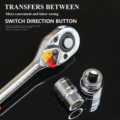 Portable 61pcs Multi-purpose Car Repair Tool Set Includes Ratchet Torque Wrench & Screwdriver Car Bicycle Motorcycle Repair Kit