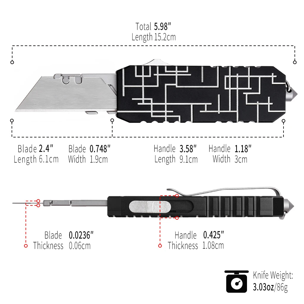 Aluminum Alloy Multifunctional Pocket Knife Utility Outdoor Camping Hunting Knife Multi-purpose Tactical Knife