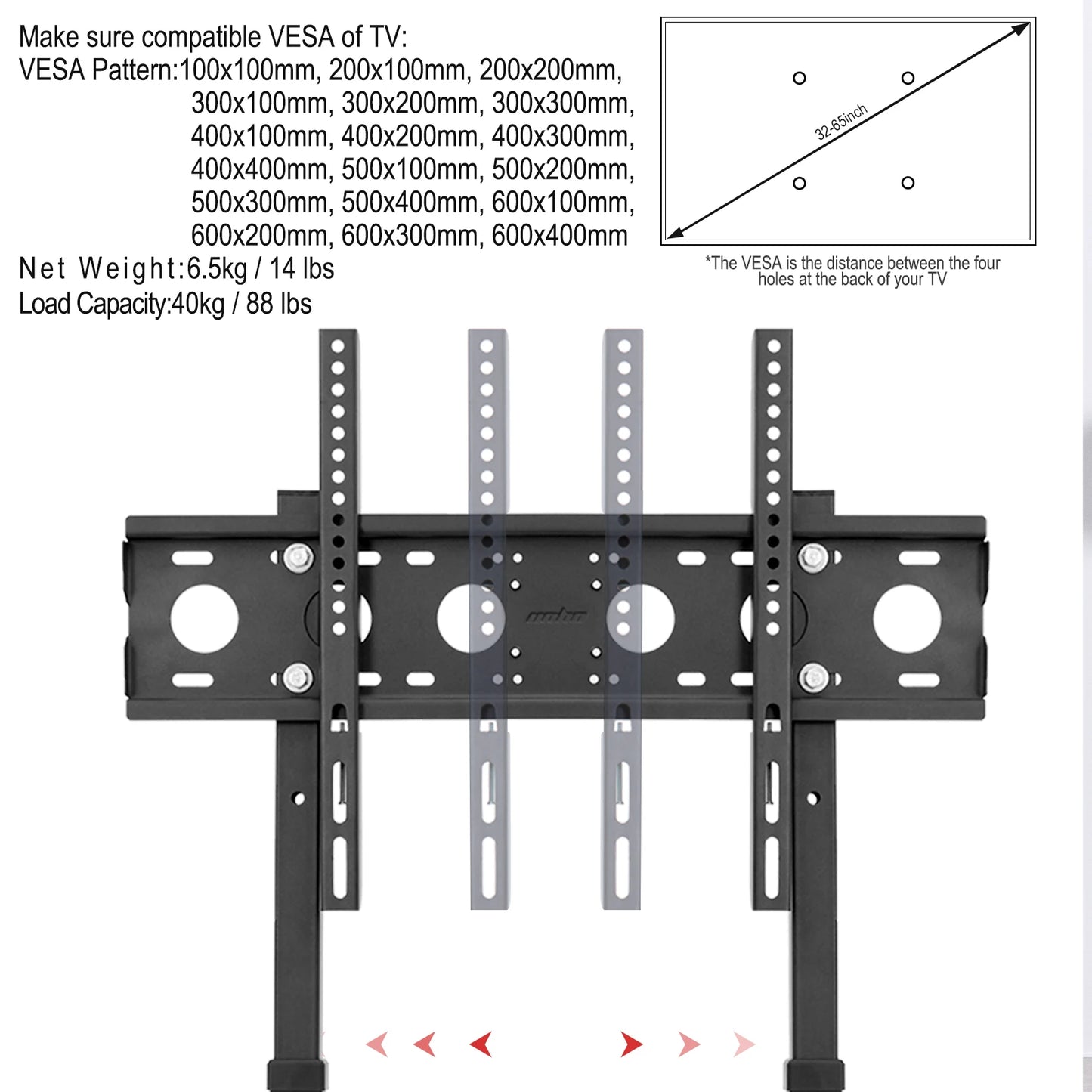 Universal Tall Floor TV Stand for 32 65'' LED LED LCD Flat Screen