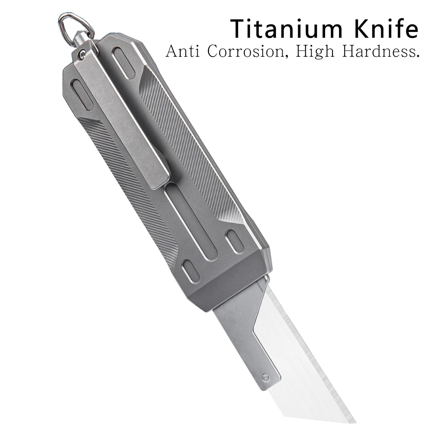 Portable Outdoor Titanium Telescopic Knife  Utility Push-Pull Pocket Knife Durable EDC Tactical Knife