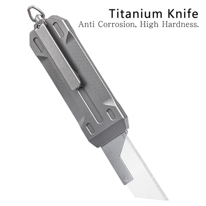 Portable Outdoor Titanium Telescopic Knife  Utility Push-Pull Pocket Knife Durable EDC Tactical Knife