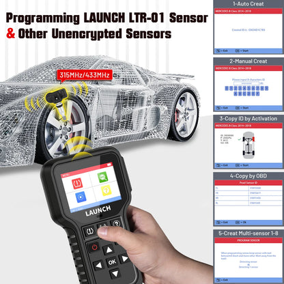 USA EU Warehouse Launch CRT501IE TMPS Sensor Car Obd2 Elm327 Scanner Automotriz Code Reader Diagnostic Tools