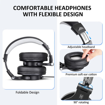 Oneodio A71D Wired Gaming Headset Gamer Over Ear Hi-Res Audio Headphones With Detachable Microphone For PC Computer PS4 PS5 Xbox