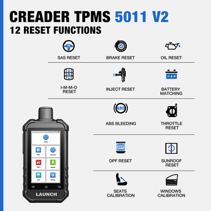 USA EU Warehouse LAUNCH  Newest TPMS CRT5011 V2 Tire Pressure Programming Sensor Scanner Tool With 12 Service Functions