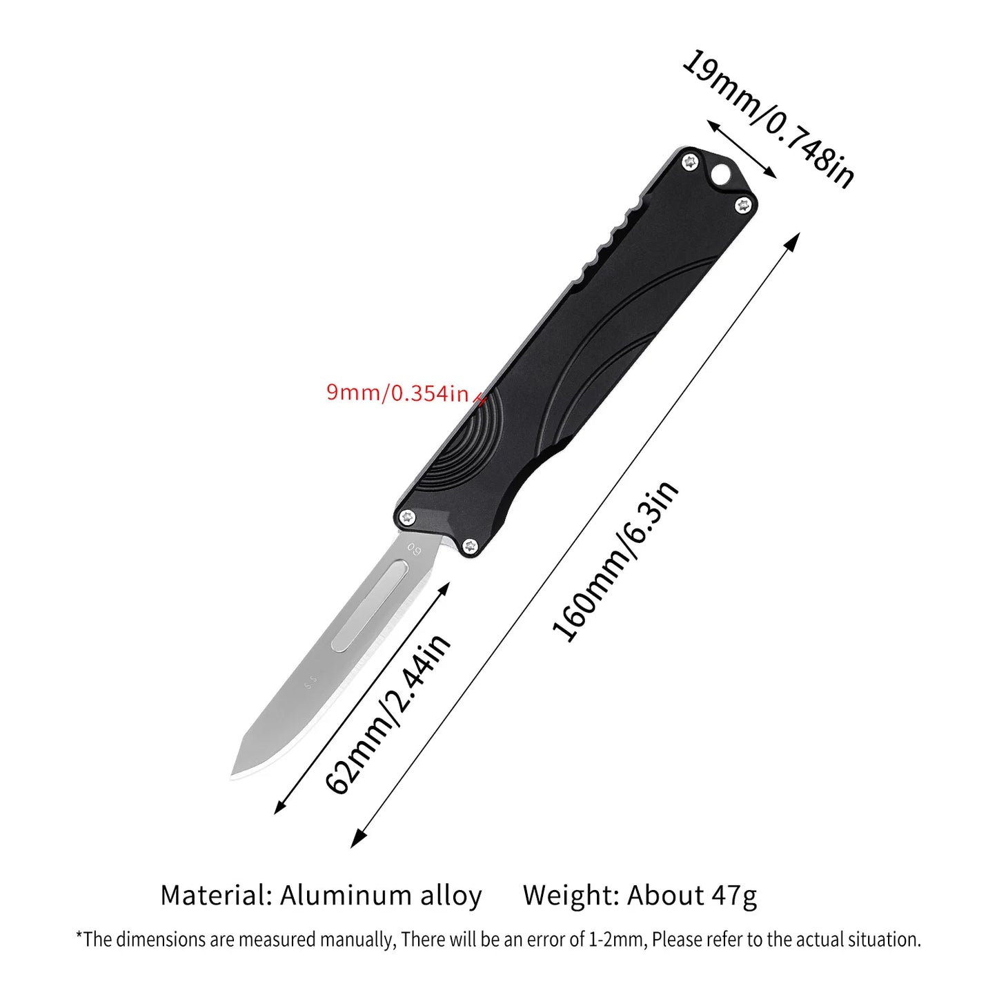 New Outdoor Practical Aluminum Handle Cutting Knife for Hiking Self-Defense Survival Camping Utility Knife with Clip