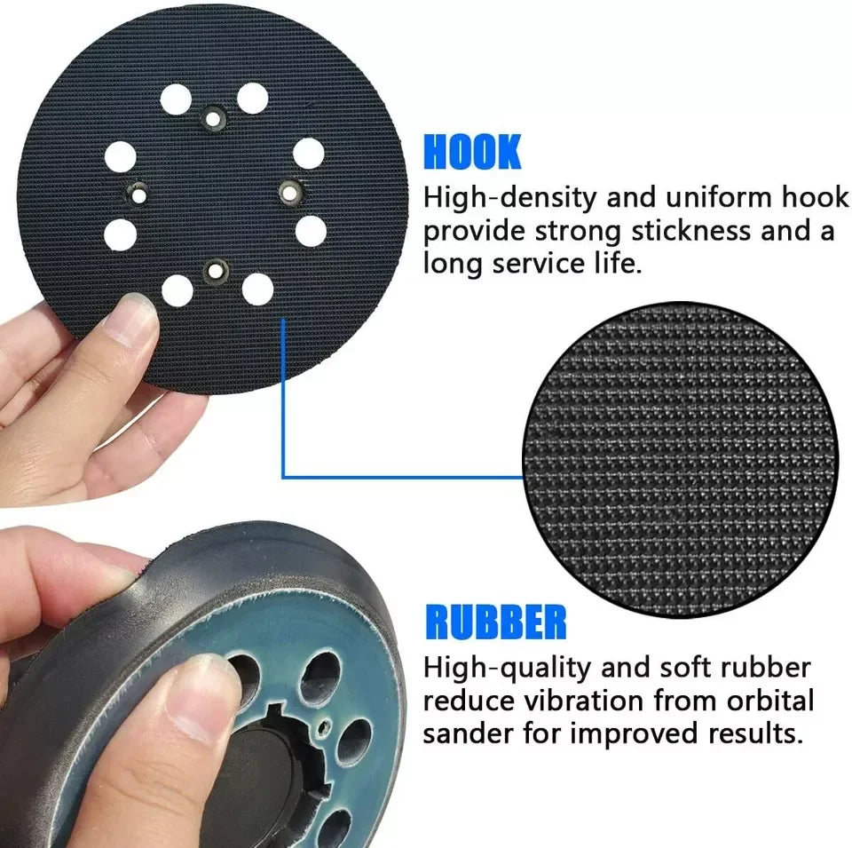 USA Local Stock 5" 8-Hole 4-Screw Polishing Backing Sanding Pad Hook and Loop Replacement for Sander