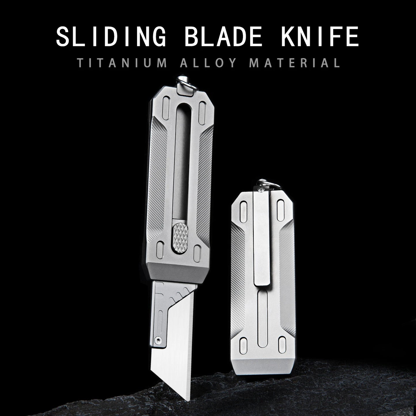 Portable Outdoor Titanium Telescopic Knife  Utility Push-Pull Pocket Knife Durable EDC Tactical Knife