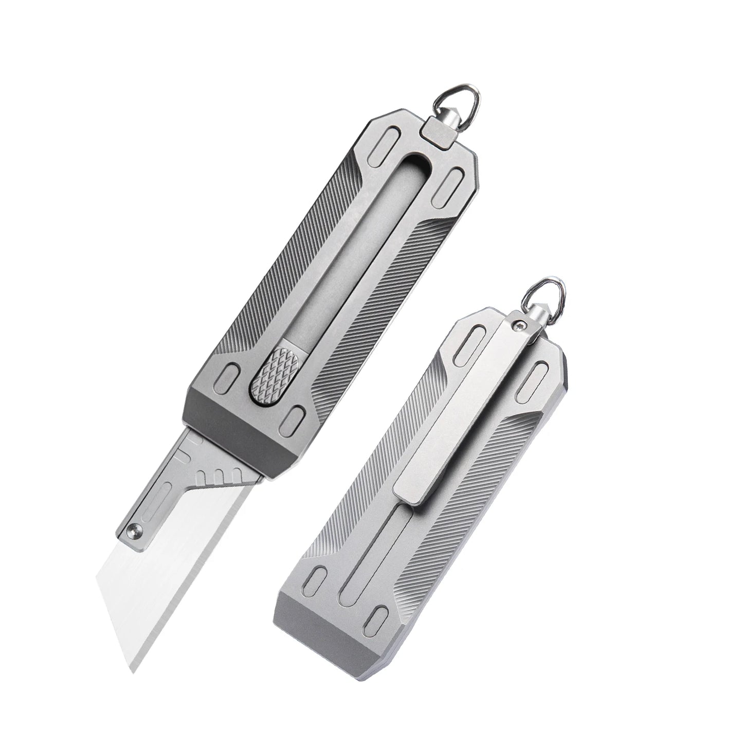 Portable Outdoor Titanium Telescopic Knife  Utility Push-Pull Pocket Knife Durable EDC Tactical Knife