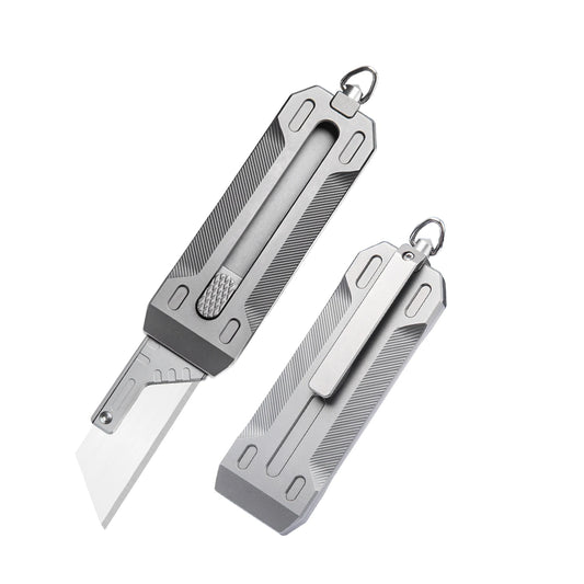 Portable Outdoor Titanium Telescopic Knife  Utility Push-Pull Pocket Knife Durable EDC Tactical Knife