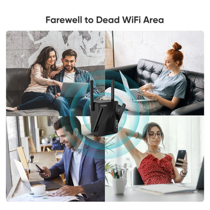 WiFi Extender & Booster 2100 Mbps Dual Band 5G/2.4G Wireless Repeater Gigabit Port Home Use