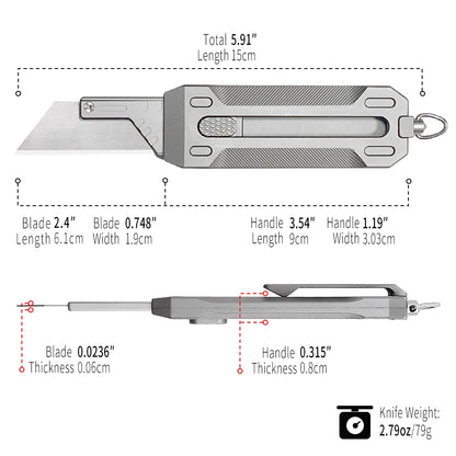 Portable Outdoor Titanium Telescopic Knife  Utility Push-Pull Pocket Knife Durable EDC Tactical Knife