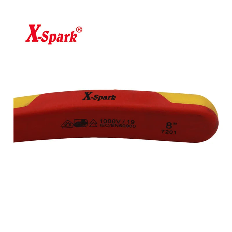 X-Spark Insulated Linesman Pliers 8" Length 34mm Max Jaw Opening VDE insulated for Industrial