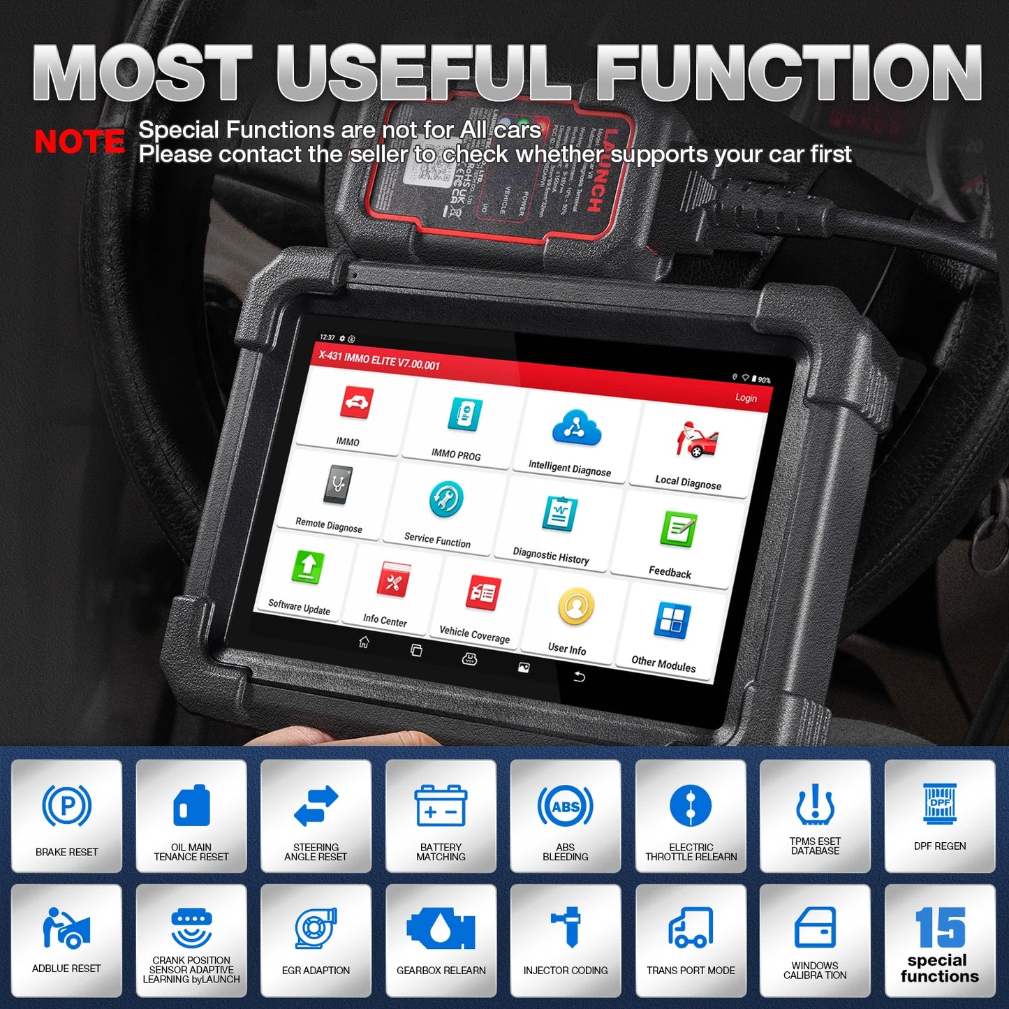 USA EU Warehouse LAUNCH X431 IMMO ELITE OBD2 Diagnostic Tool Car Key Cutting Machines With Programmer for All Keys Lost