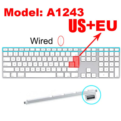 For 2021 iMac Wired Apple Keyboard A2449 A2450 A1243 A1843 MB110LL/B with Numeric Keypad Silicone keyboard Cover Protector Skin