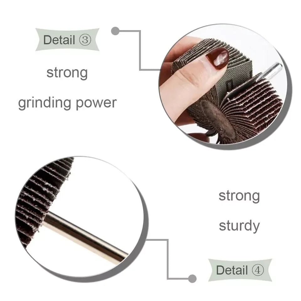 USA Local Stock 5PCS Drill Flap Wheel Sander 1-1/2''x1''x1/4'' Flapper Sanding Grinding Abrasive Tools 40 80 120 Grit