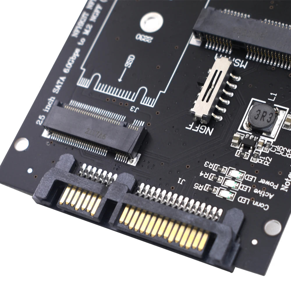 TISHRIC M.2 NGFF MSATA SSD To 2.5 Inch SATA 6.0Gbps 2 In 1 Adapter Converter Card Support PC Laptop Hard Disk Diagram