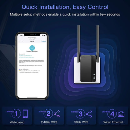 Rockspace AX1800 WiFi 6 Dual-Band Range Extender with Signal Booster for Home up to 1500 Sq. ft Coverage Support for 35+ Devices