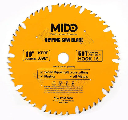 USA Warehouse Shipping Within 24h 10inch 50Tooth Miter Saw Blade Tools Woodcutting 5/8in Arbor Carbide Ripping Tico Cutting