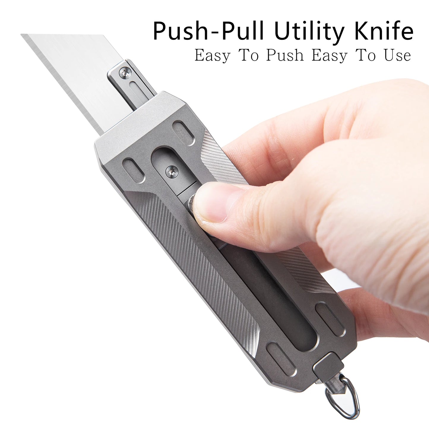 Portable Outdoor Titanium Telescopic Knife  Utility Push-Pull Pocket Knife Durable EDC Tactical Knife