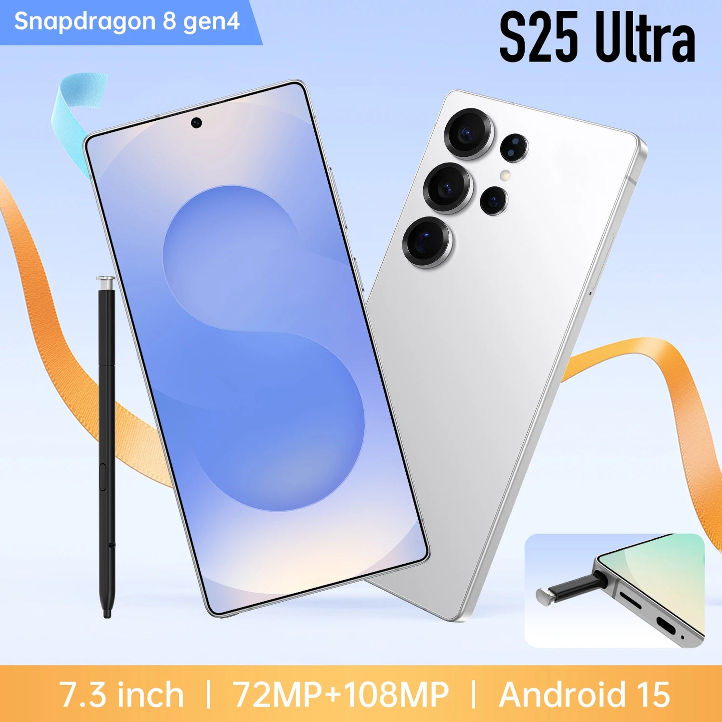 Reverse Wireless Charging Mobile S25Ultra 65W Quick 8000mAh Dual Sim Card 16GB 256GB 512GB Global for Emergency Power Supply