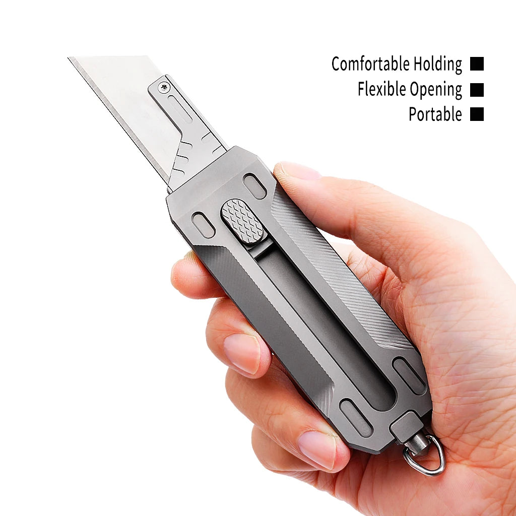 Portable Outdoor Titanium Telescopic Knife  Utility Push-Pull Pocket Knife Durable EDC Tactical Knife