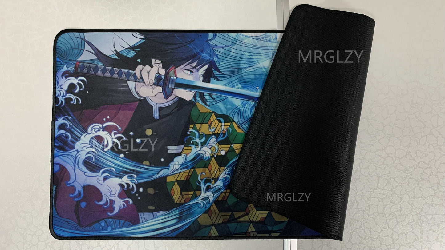MRGLZY Tomioka Giyuu Mouse Pad Hot Anime Demon Slayer Large Carpet DeskMat Computer Gamer Gaming Peripheral Accessories MousePad