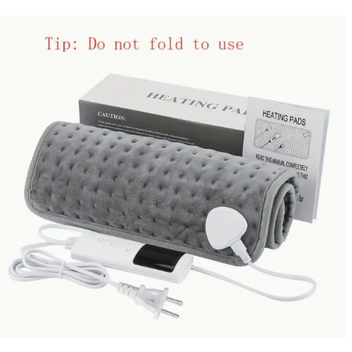 Electric Heating Pad for Back Pain & Period Cramps - 9 Heat/4 Timers, Washable, Moist/Dry, 12x24" (Gift)